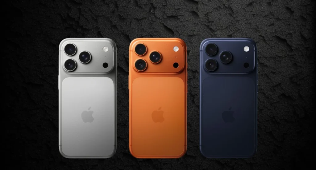 "IPHONE 17 PRO MAX com suas cores ofiiciais"