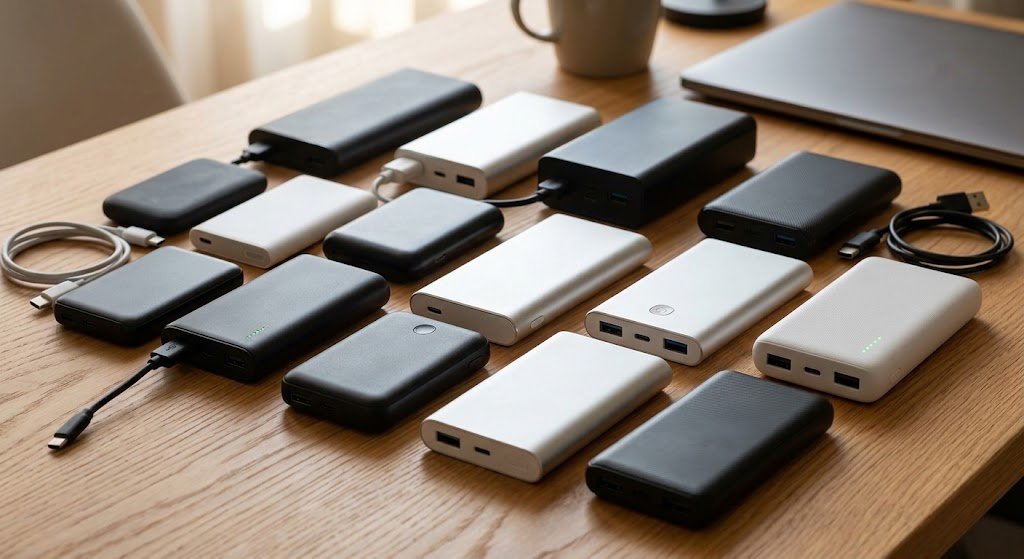 "imagem de varios Power banks gerado por IA"